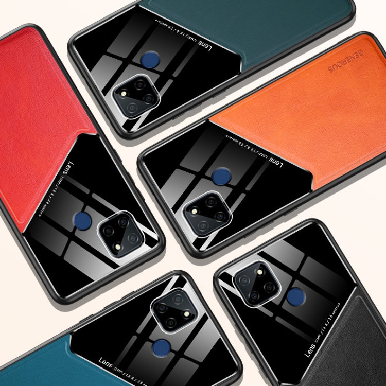 For OPPO Realme V3 All-inclusive Leather + Organic Glass Protective Case with Metal Iron Sheet