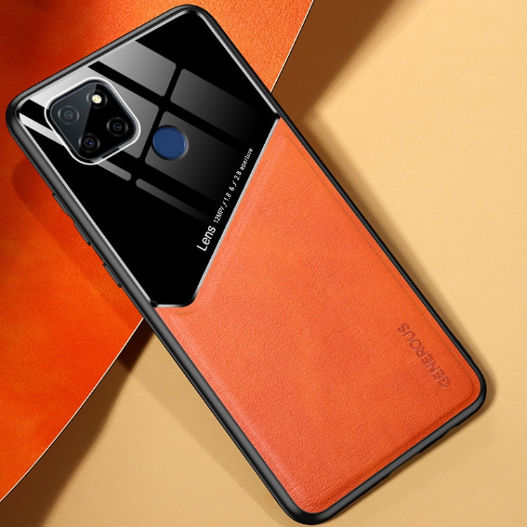 For OPPO Realme V3 All-inclusive Leather + Organic Glass Protective Case with Metal Iron Sheet