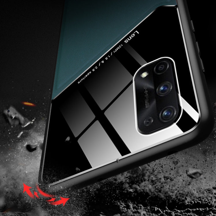 For OPPO Realme 7 Pro All-inclusive Leather + Organic Glass Protective Case with Metal Iron Sheet