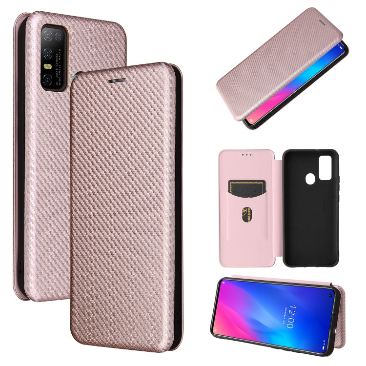 For DOOGEE N30 Carbon Fiber Texture Horizontal Flip TPU + PC + PU Leather Case with Card Slot