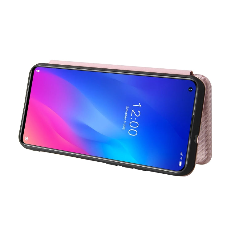 For DOOGEE N30 Carbon Fiber Texture Horizontal Flip TPU + PC + PU Leather Case with Card Slot