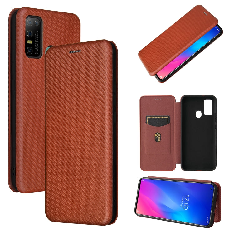 For DOOGEE N30 Carbon Fiber Texture Horizontal Flip TPU + PC + PU Leather Case with Card Slot