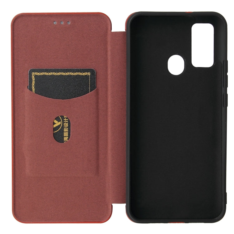 For DOOGEE N30 Carbon Fiber Texture Horizontal Flip TPU + PC + PU Leather Case with Card Slot