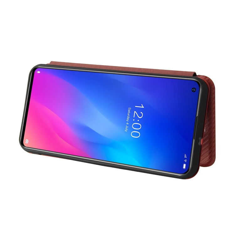 For DOOGEE N30 Carbon Fiber Texture Horizontal Flip TPU + PC + PU Leather Case with Card Slot