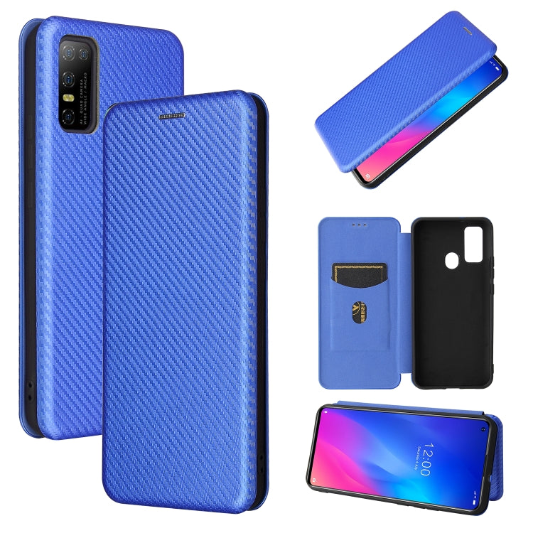 For DOOGEE N30 Carbon Fiber Texture Horizontal Flip TPU + PC + PU Leather Case with Card Slot