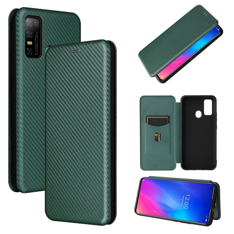 For DOOGEE N30 Carbon Fiber Texture Horizontal Flip TPU + PC + PU Leather Case with Card Slot