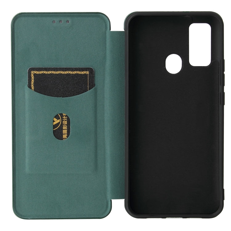 For DOOGEE N30 Carbon Fiber Texture Horizontal Flip TPU + PC + PU Leather Case with Card Slot