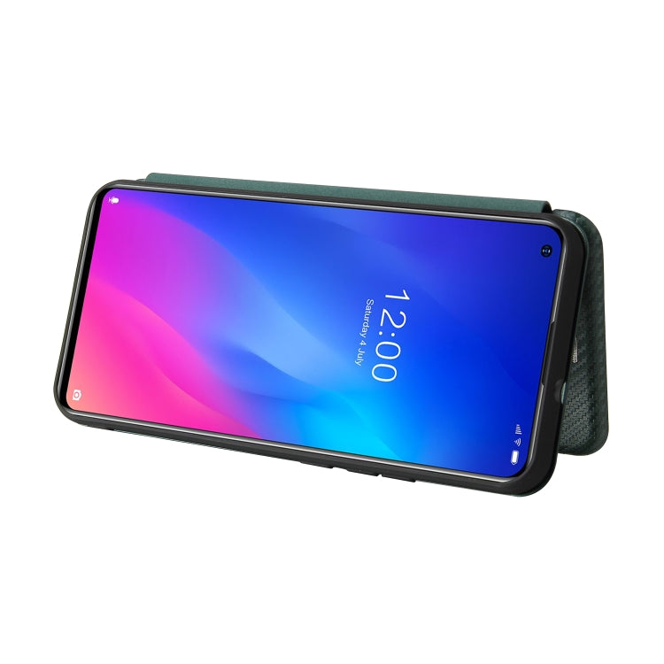 For DOOGEE N30 Carbon Fiber Texture Horizontal Flip TPU + PC + PU Leather Case with Card Slot