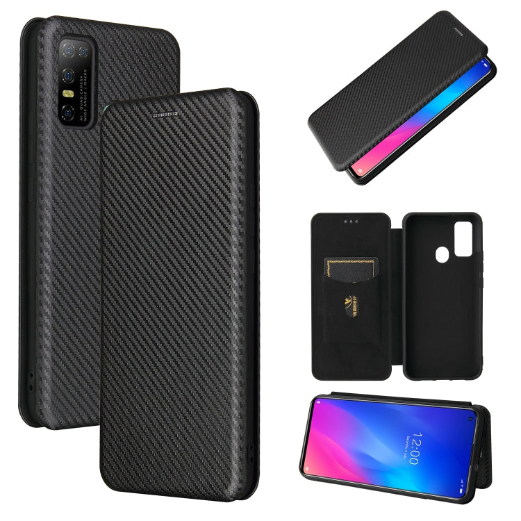 For DOOGEE N30 Carbon Fiber Texture Horizontal Flip TPU + PC + PU Leather Case with Card Slot