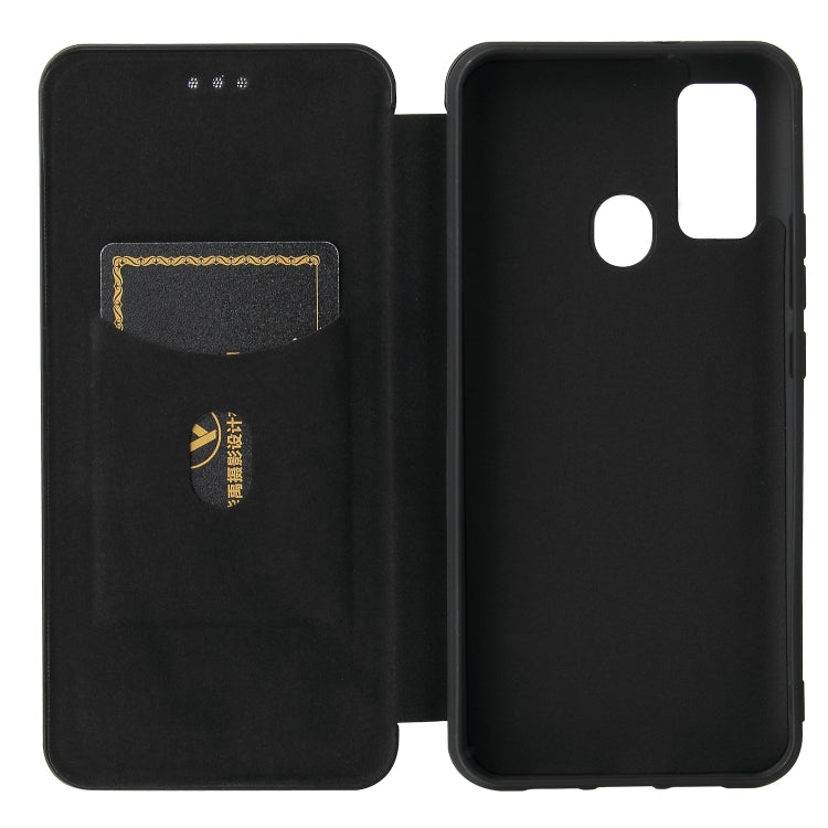 For DOOGEE N30 Carbon Fiber Texture Horizontal Flip TPU + PC + PU Leather Case with Card Slot
