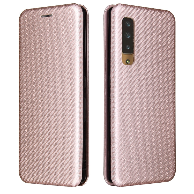 For Fujitsu Arrows NX9 F-52A Carbon Fiber Texture Horizontal Flip TPU + PC + PU Leather Case with Card Slot