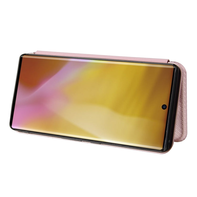 For Fujitsu Arrows NX9 F-52A Carbon Fiber Texture Horizontal Flip TPU + PC + PU Leather Case with Card Slot