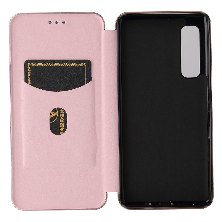 For Fujitsu Arrows NX9 F-52A Carbon Fiber Texture Horizontal Flip TPU + PC + PU Leather Case with Card Slot