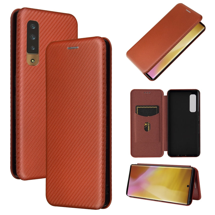 For Fujitsu Arrows NX9 F-52A Carbon Fiber Texture Horizontal Flip TPU + PC + PU Leather Case with Card Slot