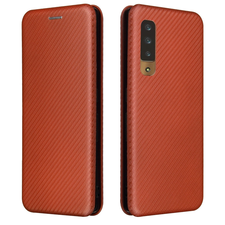 For Fujitsu Arrows NX9 F-52A Carbon Fiber Texture Horizontal Flip TPU + PC + PU Leather Case with Card Slot