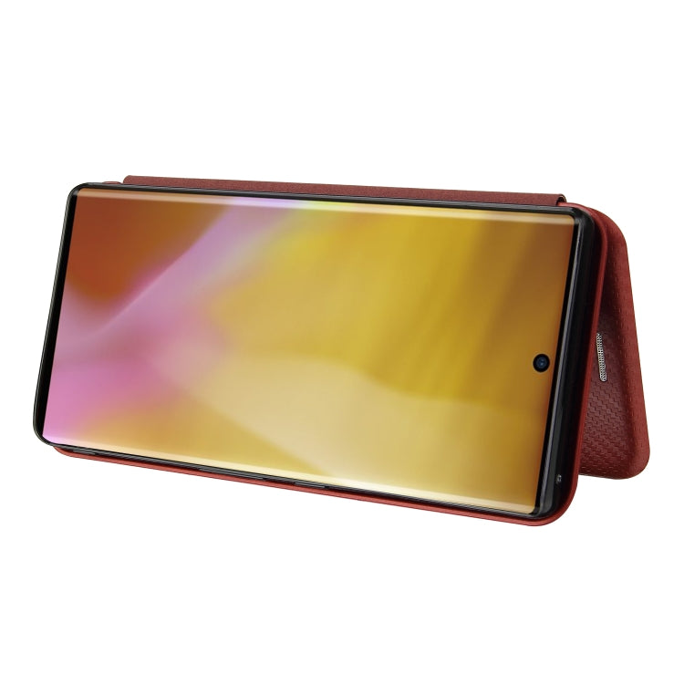 For Fujitsu Arrows NX9 F-52A Carbon Fiber Texture Horizontal Flip TPU + PC + PU Leather Case with Card Slot