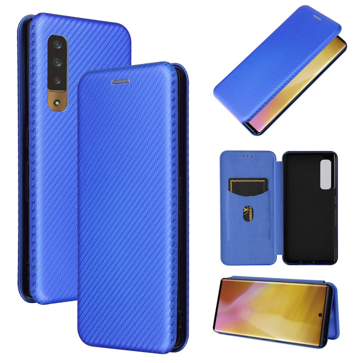 For Fujitsu Arrows NX9 F-52A Carbon Fiber Texture Horizontal Flip TPU + PC + PU Leather Case with Card Slot
