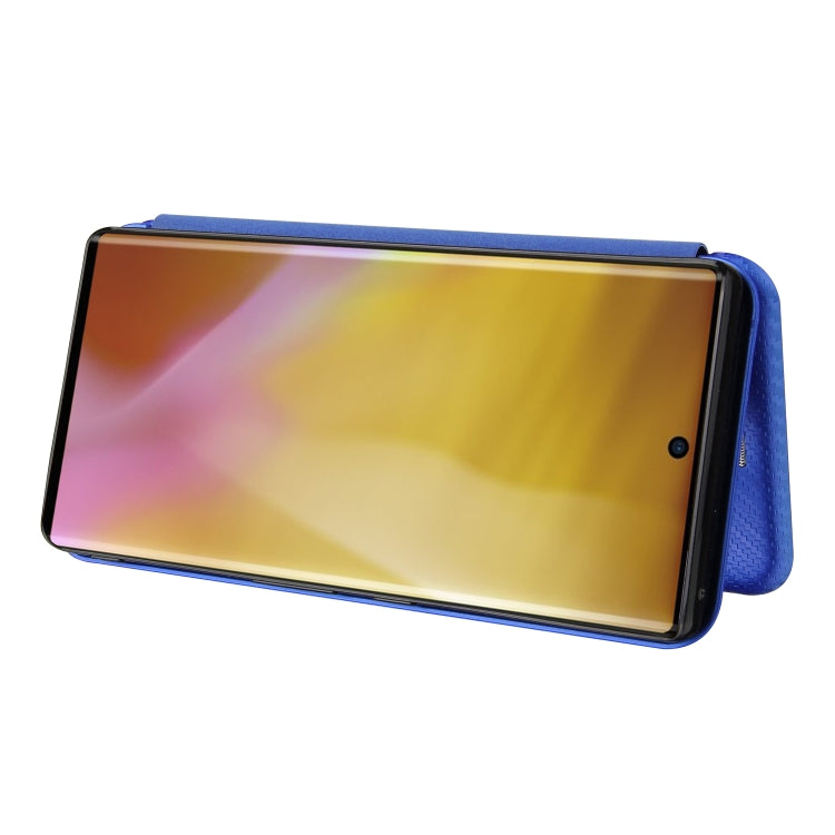 For Fujitsu Arrows NX9 F-52A Carbon Fiber Texture Horizontal Flip TPU + PC + PU Leather Case with Card Slot