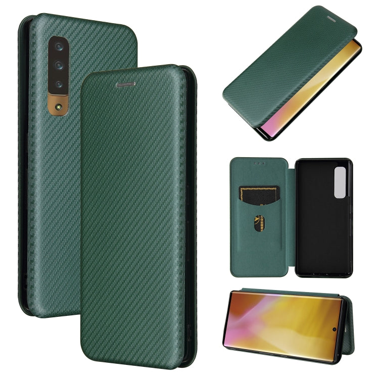 For Fujitsu Arrows NX9 F-52A Carbon Fiber Texture Horizontal Flip TPU + PC + PU Leather Case with Card Slot