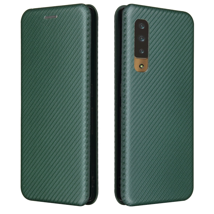 For Fujitsu Arrows NX9 F-52A Carbon Fiber Texture Horizontal Flip TPU + PC + PU Leather Case with Card Slot