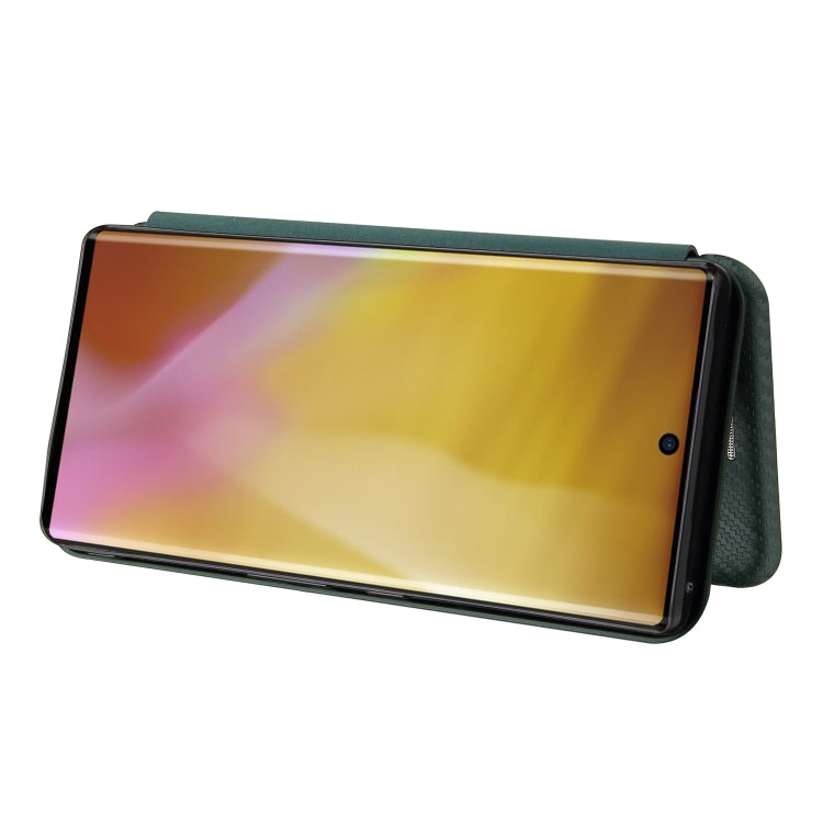 For Fujitsu Arrows NX9 F-52A Carbon Fiber Texture Horizontal Flip TPU + PC + PU Leather Case with Card Slot