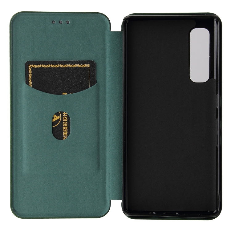 For Fujitsu Arrows NX9 F-52A Carbon Fiber Texture Horizontal Flip TPU + PC + PU Leather Case with Card Slot
