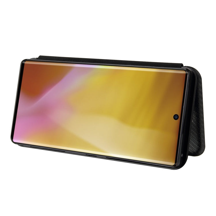 For Fujitsu Arrows NX9 F-52A Carbon Fiber Texture Horizontal Flip TPU + PC + PU Leather Case with Card Slot