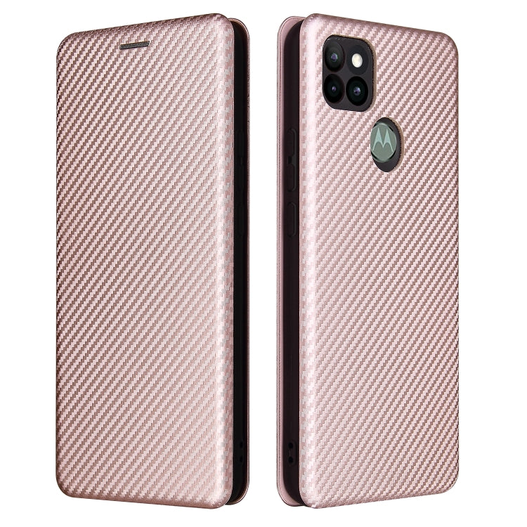 For Motorola Moto G9 Power Carbon Fiber Texture Horizontal Flip TPU + PC + PU Leather Case with Card Slot