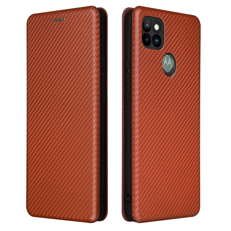 For Motorola Moto G9 Power Carbon Fiber Texture Horizontal Flip TPU + PC + PU Leather Case with Card Slot