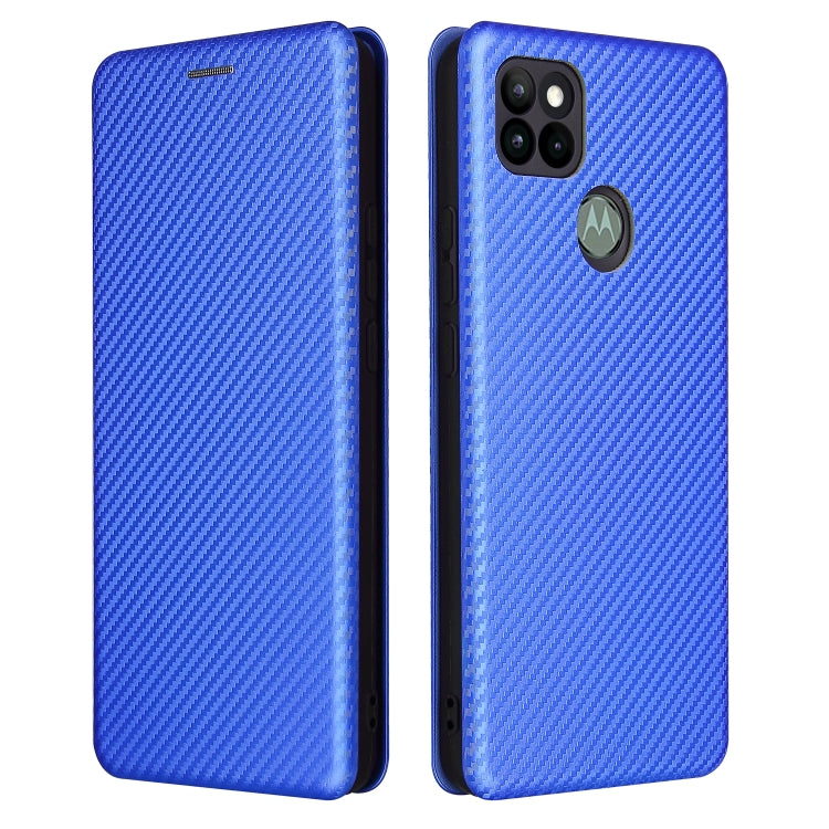For Motorola Moto G9 Power Carbon Fiber Texture Horizontal Flip TPU + PC + PU Leather Case with Card Slot