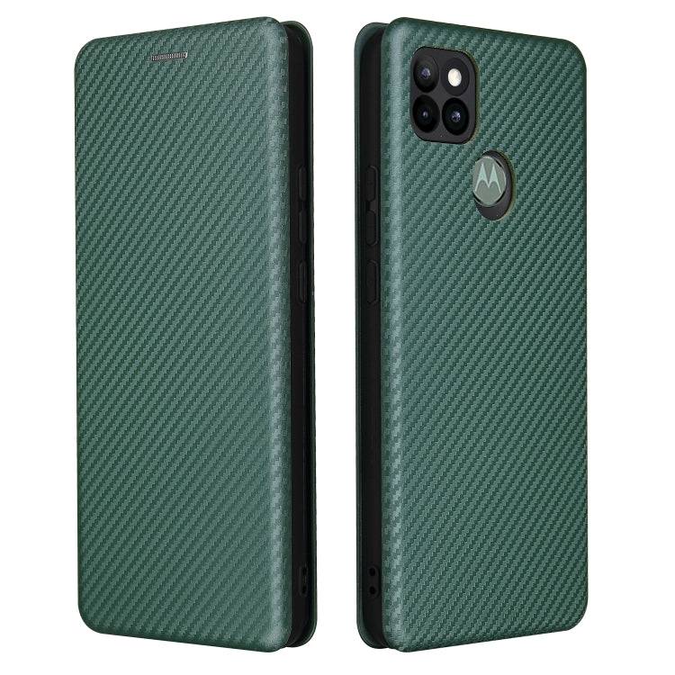 For Motorola Moto G9 Power Carbon Fiber Texture Horizontal Flip TPU + PC + PU Leather Case with Card Slot
