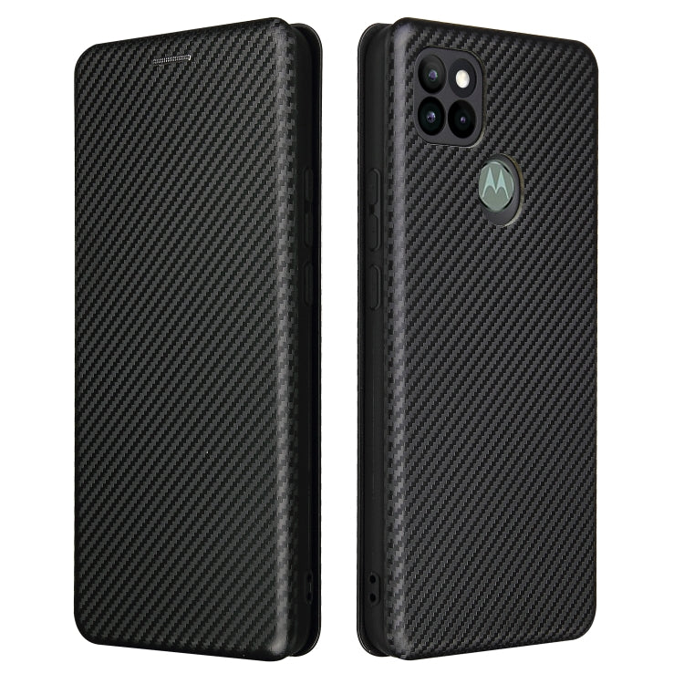 For Motorola Moto G9 Power Carbon Fiber Texture Horizontal Flip TPU + PC + PU Leather Case with Card Slot