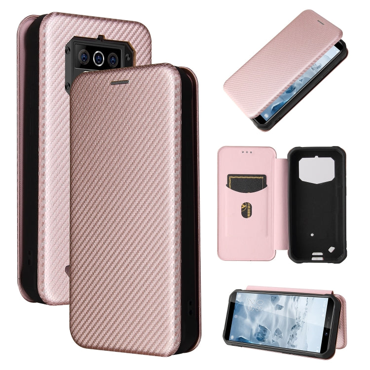 For Oukitel WP5 / WP5 Pro Carbon Fiber Texture Horizontal Flip TPU + PC + PU Leather Case with Card Slot