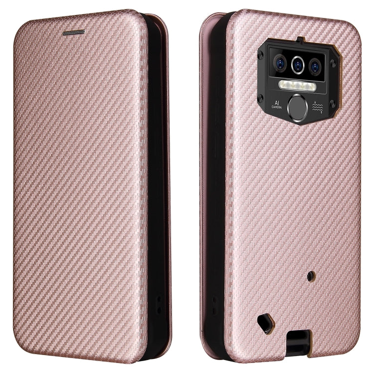 For Oukitel WP5 / WP5 Pro Carbon Fiber Texture Horizontal Flip TPU + PC + PU Leather Case with Card Slot