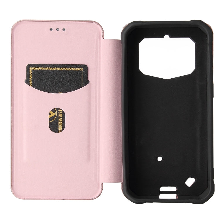 For Oukitel WP5 / WP5 Pro Carbon Fiber Texture Horizontal Flip TPU + PC + PU Leather Case with Card Slot