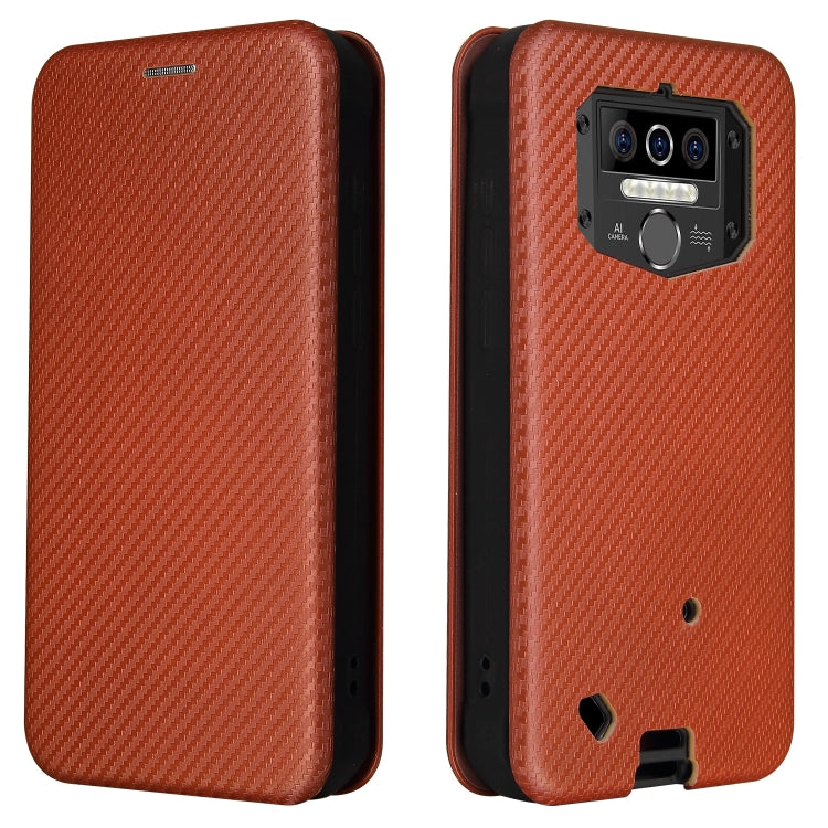 For Oukitel WP5 / WP5 Pro Carbon Fiber Texture Horizontal Flip TPU + PC + PU Leather Case with Card Slot