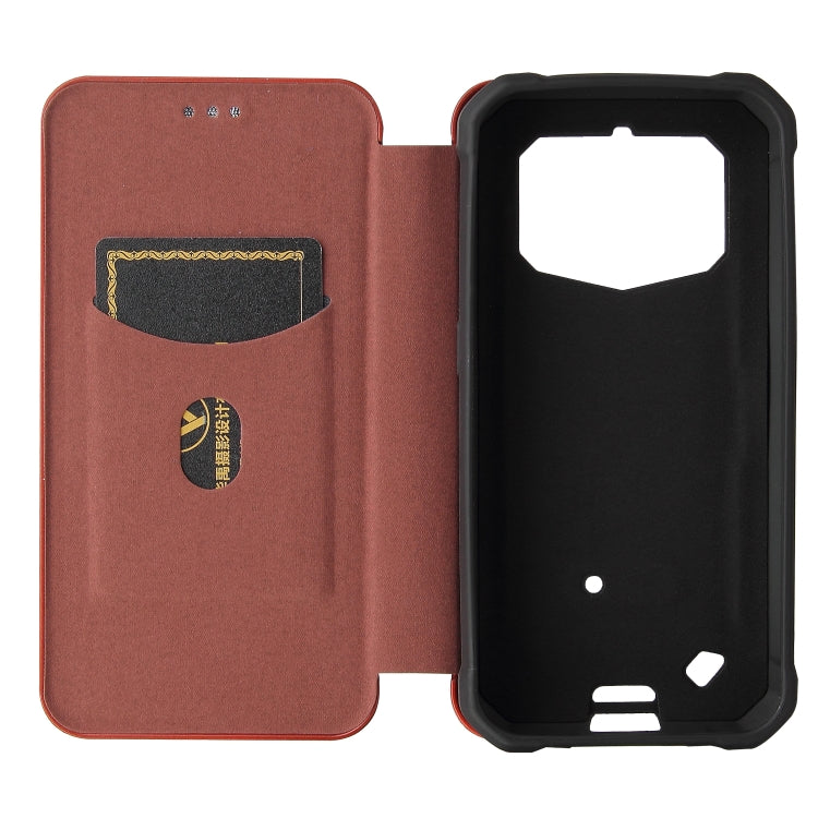For Oukitel WP5 / WP5 Pro Carbon Fiber Texture Horizontal Flip TPU + PC + PU Leather Case with Card Slot