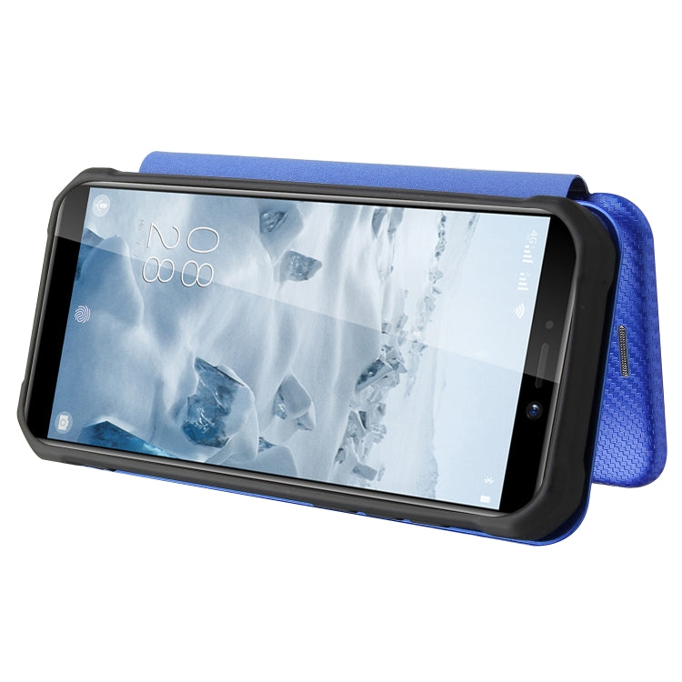For Oukitel WP5 / WP5 Pro Carbon Fiber Texture Horizontal Flip TPU + PC + PU Leather Case with Card Slot