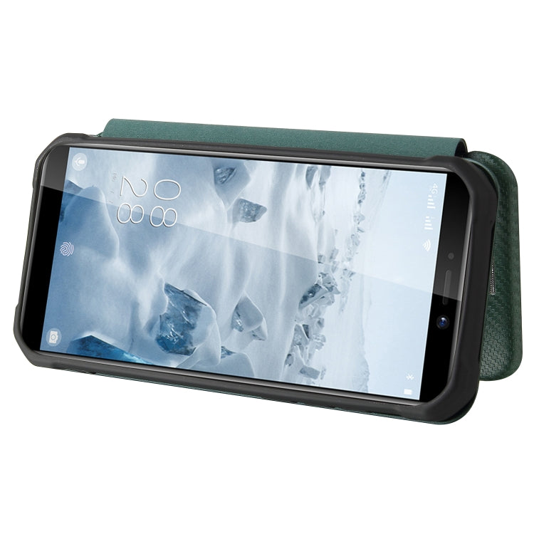 For Oukitel WP5 / WP5 Pro Carbon Fiber Texture Horizontal Flip TPU + PC + PU Leather Case with Card Slot