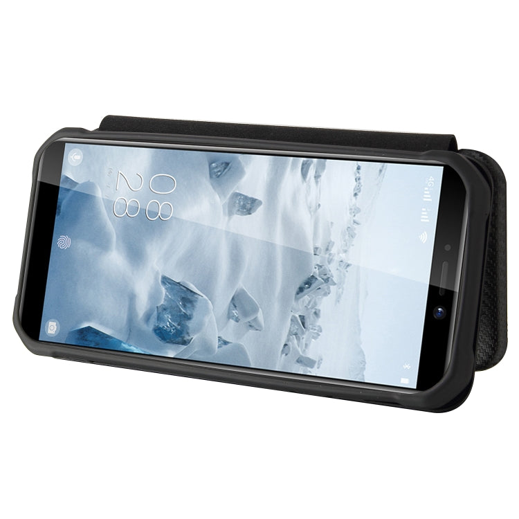 For Oukitel WP5 / WP5 Pro Carbon Fiber Texture Horizontal Flip TPU + PC + PU Leather Case with Card Slot