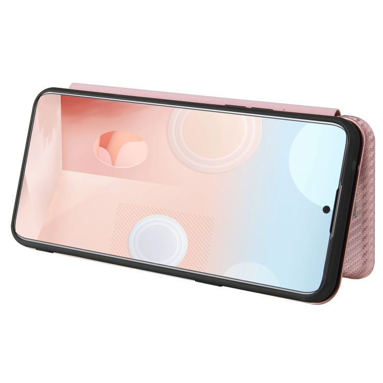 For HTC Desire 20 Plus Carbon Fiber Texture Horizontal Flip TPU + PC + PU Leather Case with Card Slot