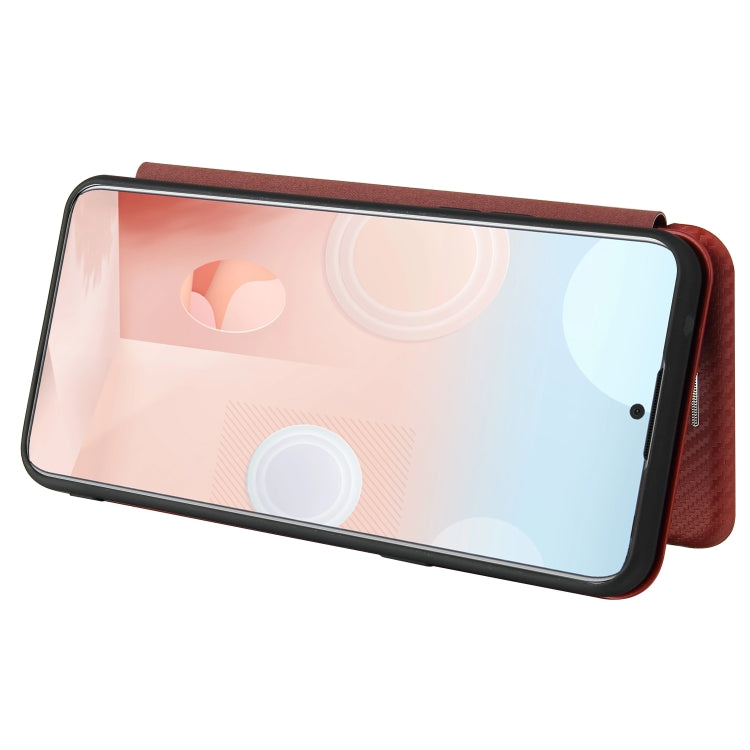For HTC Desire 20 Plus Carbon Fiber Texture Horizontal Flip TPU + PC + PU Leather Case with Card Slot