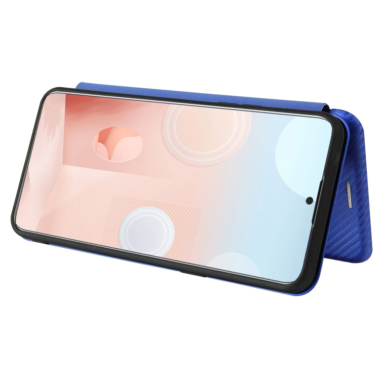 For HTC Desire 20 Plus Carbon Fiber Texture Horizontal Flip TPU + PC + PU Leather Case with Card Slot