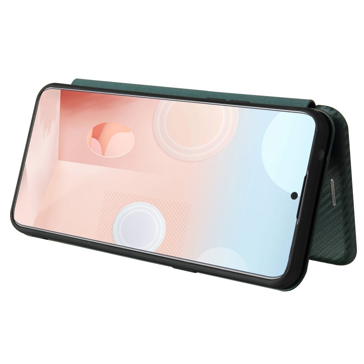 For HTC Desire 20 Plus Carbon Fiber Texture Horizontal Flip TPU + PC + PU Leather Case with Card Slot