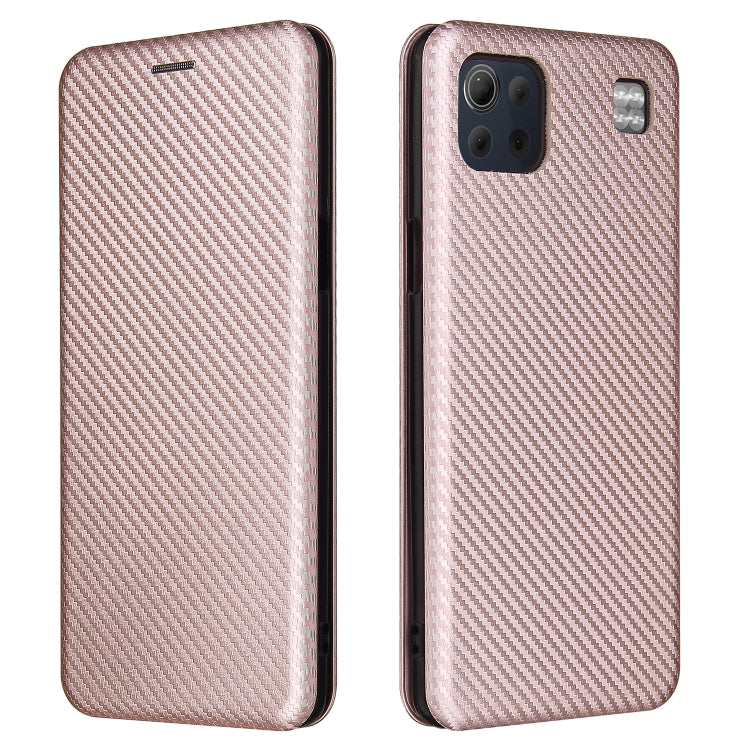 For LG K92 5G Carbon Fiber Texture Horizontal Flip TPU + PC + PU Leather Case with Card Slot