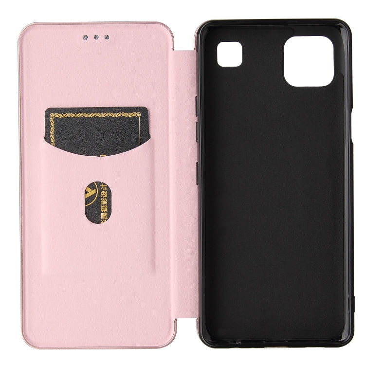 For LG K92 5G Carbon Fiber Texture Horizontal Flip TPU + PC + PU Leather Case with Card Slot