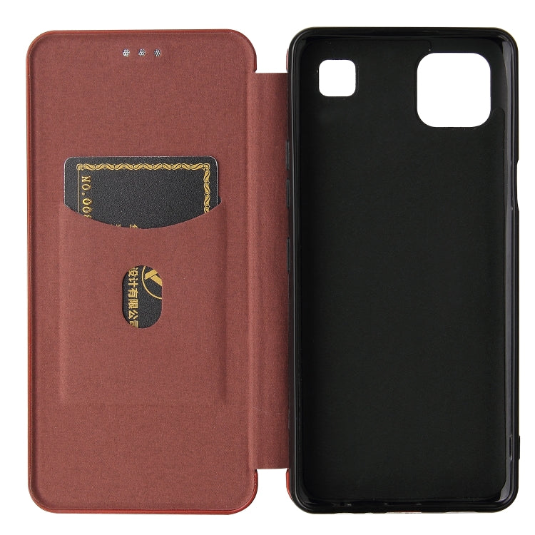 For LG K92 5G Carbon Fiber Texture Horizontal Flip TPU + PC + PU Leather Case with Card Slot