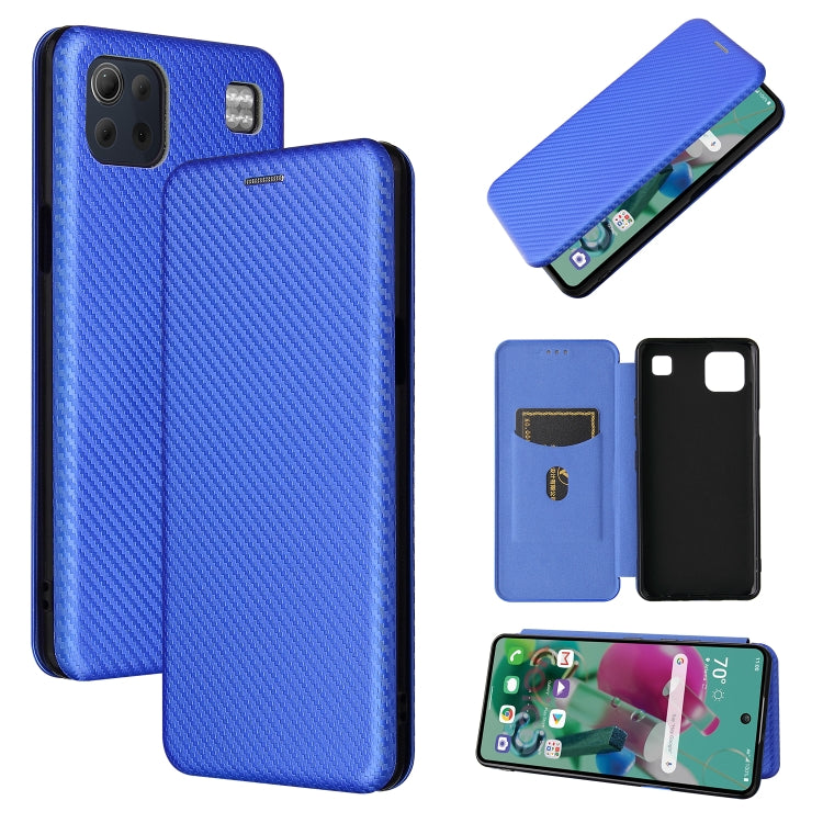 For LG K92 5G Carbon Fiber Texture Horizontal Flip TPU + PC + PU Leather Case with Card Slot
