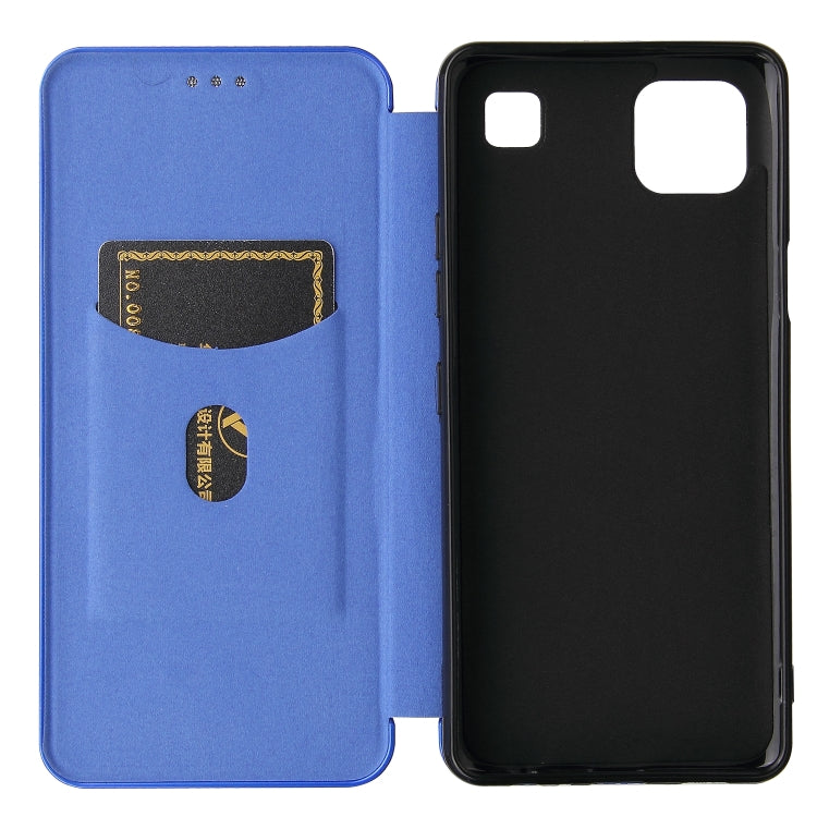 For LG K92 5G Carbon Fiber Texture Horizontal Flip TPU + PC + PU Leather Case with Card Slot