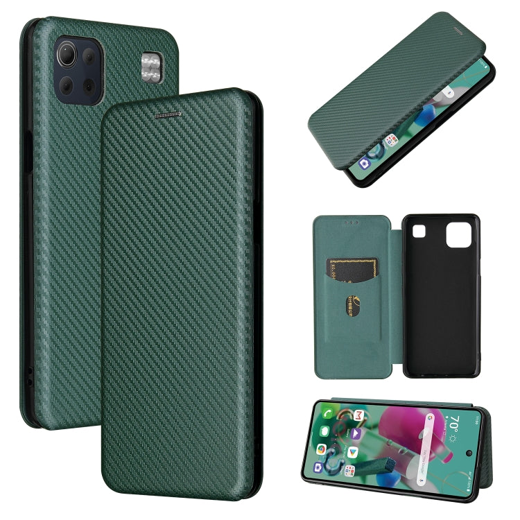 For LG K92 5G Carbon Fiber Texture Horizontal Flip TPU + PC + PU Leather Case with Card Slot